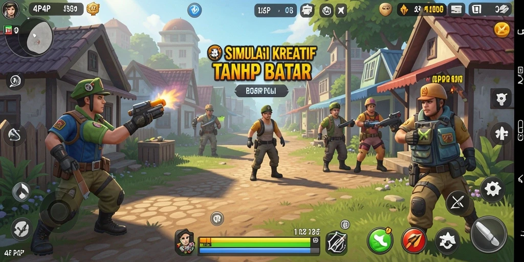 Tampilan gameplay 4P4P yang penuh warna dan interaktif.