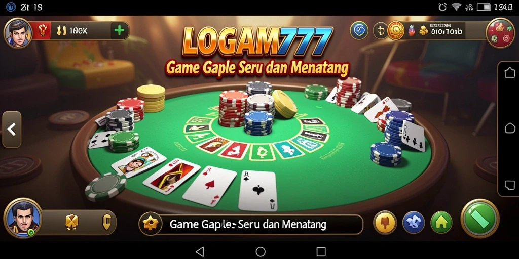 Tampilan gameplay seru dengan pemain Gaple lainnya.