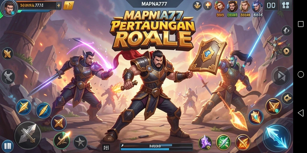 Tangkapan layar permainan <strong>MAPNA777</strong> yang menunjukkan pertempuran epik Battle Royale.