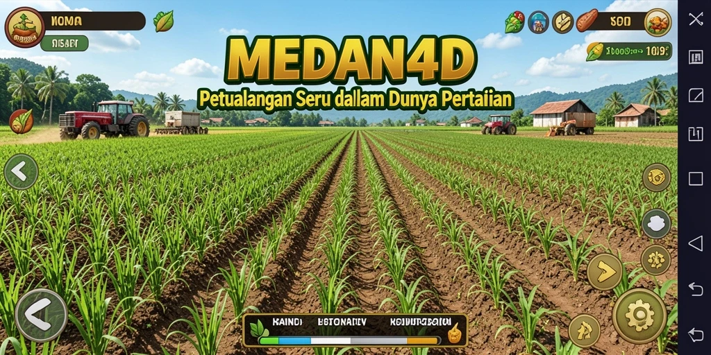 Tangkapan layar gameplay dari MEDAN4D menampilkan aktivitas bertani yang seru.