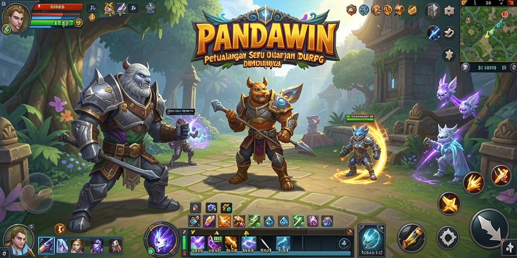 Tampilan gameplay seru dari PANDAWIN dengan aksi MMORPG yang mendebarkan.